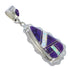 Genuine Sterling Silver Magenta Turquoise And Opal Southwestern Pendant YX67634